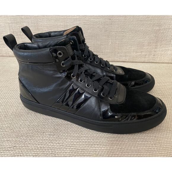 Bally Hervey Black Leather Suede Sneakers, Designer, Casual Style, Men's 11 D - Picture 1 of 15